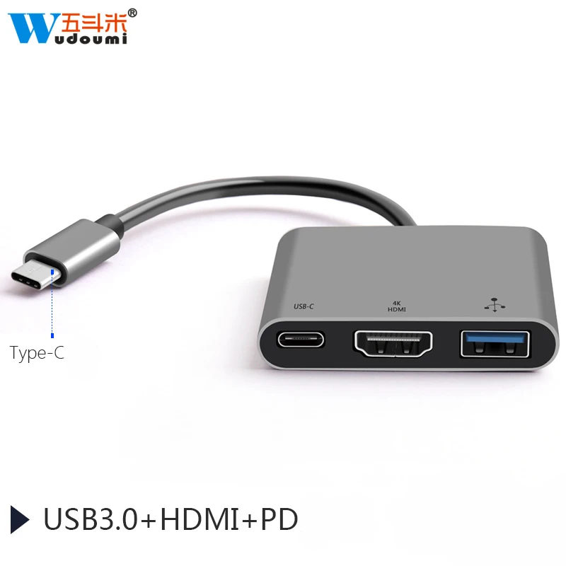 New Type C USB 3.1 to USB-C 4K HDMI USB3.0 Adapter 3 in 1 Hub For Apple Macbook Type-C | Компьютеры и офис
