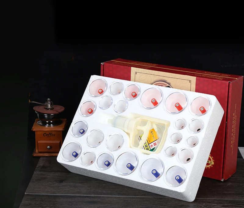24 Cups Massage Vacuum Cupping Set Magnetic Aspirating Cupping Cans Acupuncture Massage Suction Cup Chinese Massage Kit-6