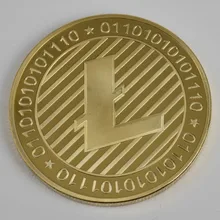 Taille 40mm/3mm 24K | Litecoin plaqué or, pièce de monnaie de cryptomonnaie en métal pour cadeau et Collection