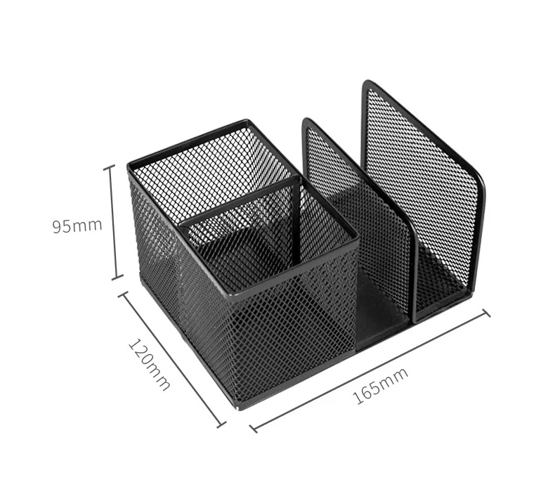 DELI черная Подставка для канцелярских принадлежностей металлическая хорошая вентиляция студенческие канцелярские принадлежности для хранения офисный стол органайзер настольные аксессуары Органайзер