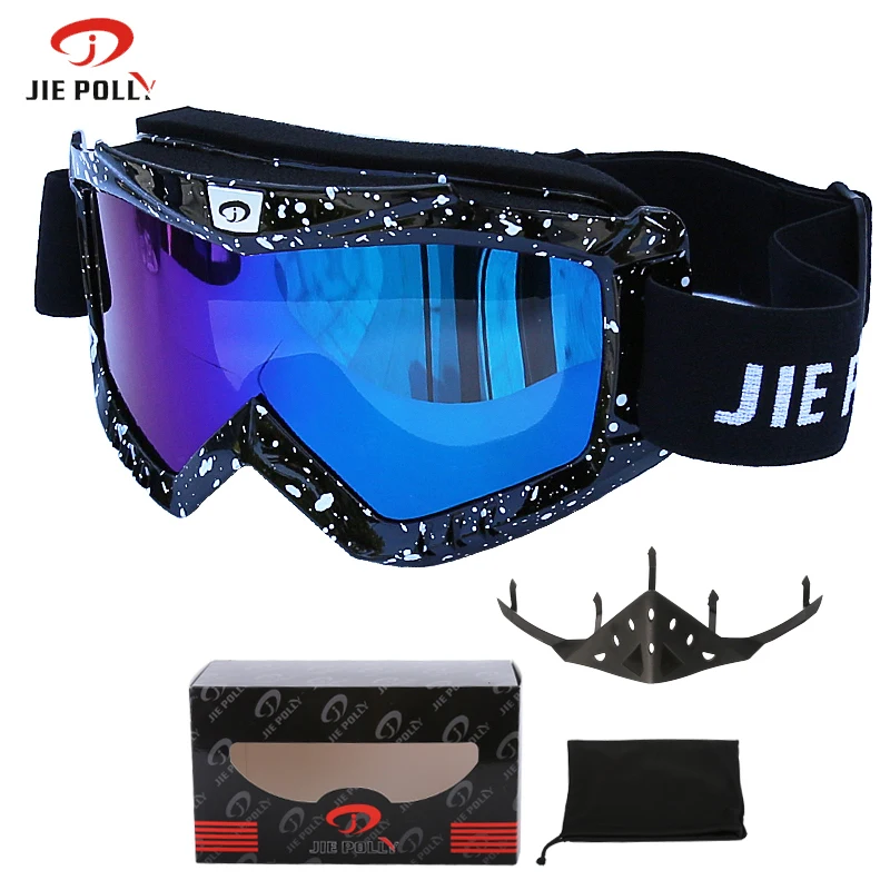 Jiepolly MTB Cycling Sunglasses Motocross Goggles Motorcycle Racing MX