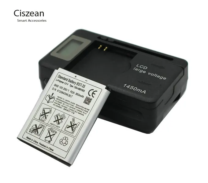 Ciszean BST-33 950 мАч Смарт запасная батарея для мобильного телефона+ ЖК-дисплей Зарядное устройство для K530 K550 K630 K660i K790 K790i K800 K800i K810