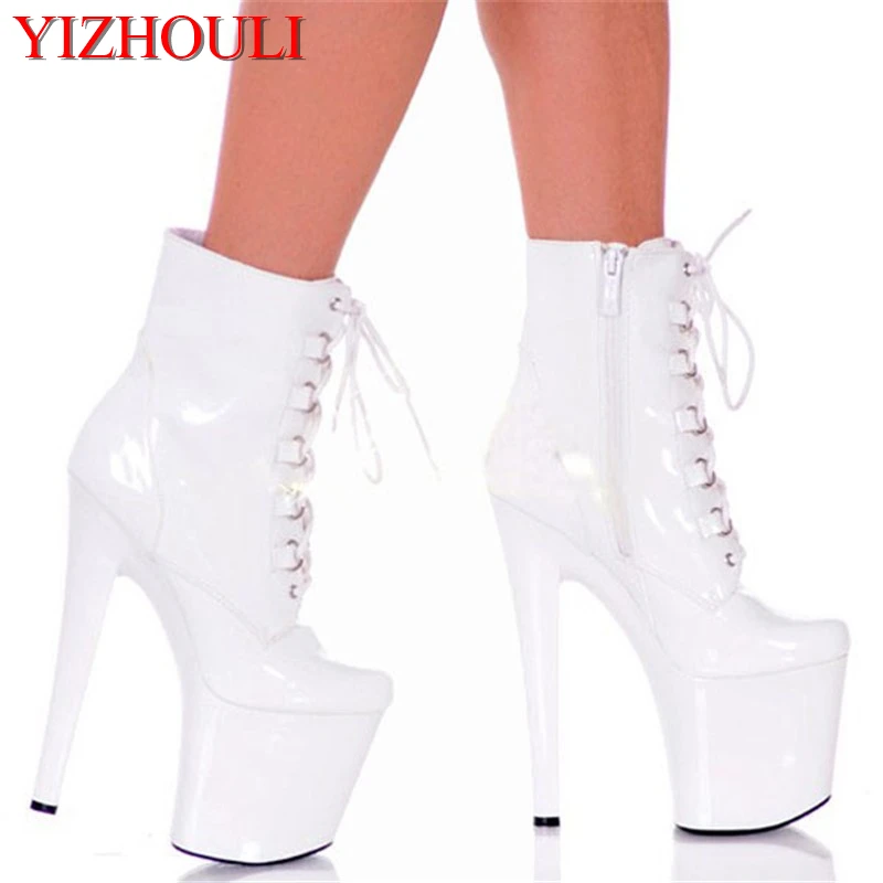 

20cm high heel high heels, high and thin, with low tube boots and artificial PU Dance Shoes