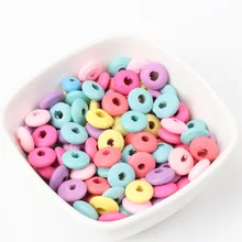 5x10 мм 200 шт Разноцветные плоские круглые деревянные бусины для рукоделия MT0559X