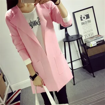 

New Knitted Sweater Cardigan Autumn Winter Women Cardigan Pocket Solid Female Sweater Coat Long Sleeve Simple Style Women A882
