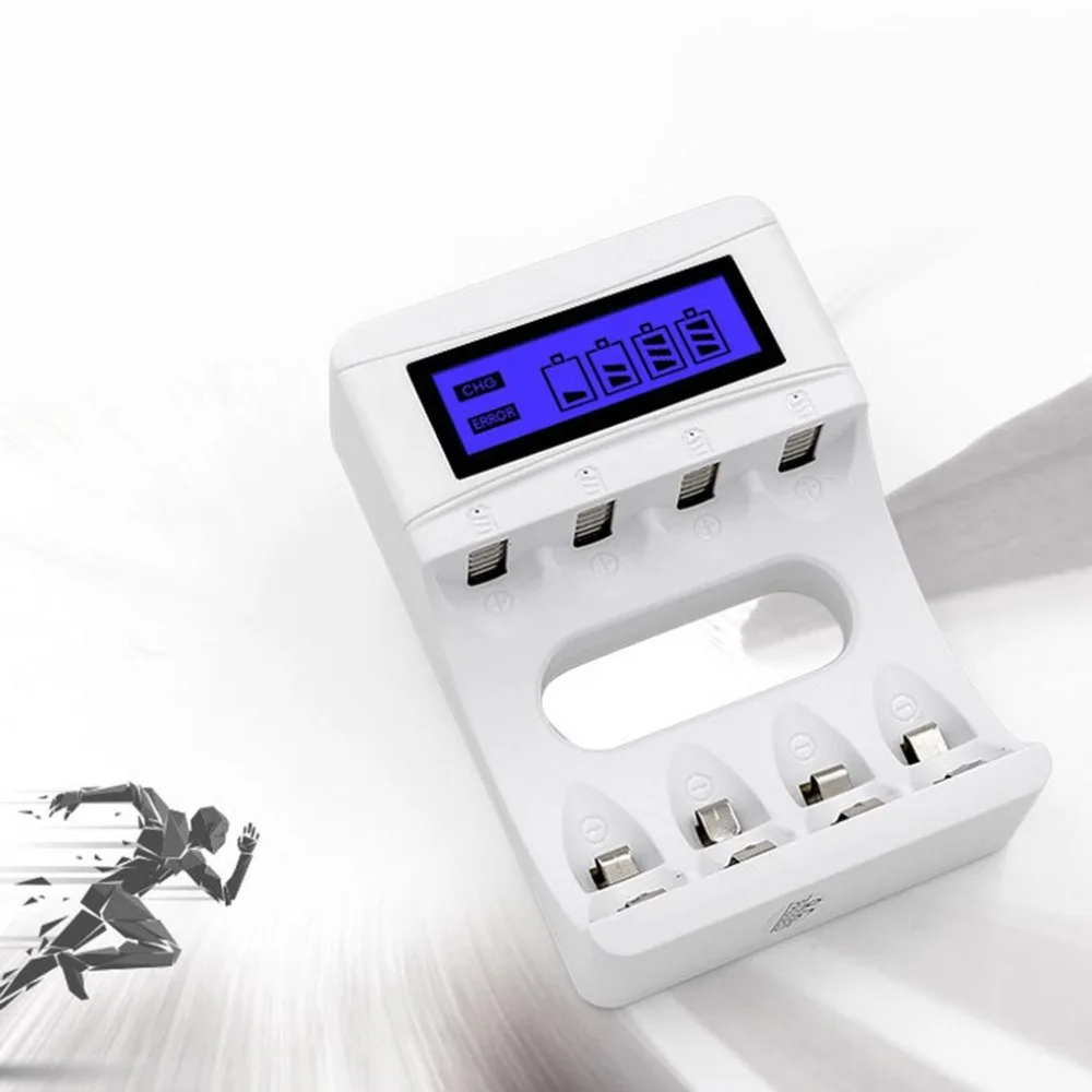 

Smart Battery Charger LCD Display 4 Slots Battery Charging Device For AA/AAA NiCd NiMh Rechargeable Batteries