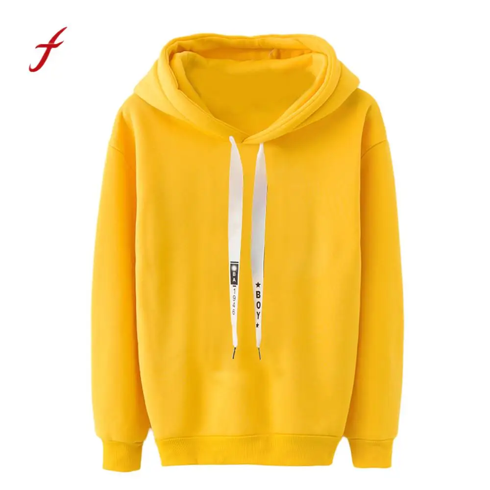 

Crew neck Sweats Women Clothing Loose Short Fleece Jumper Sweats Warm 2018 Winter Hooded Long Sleeve yellow Sweatshirt