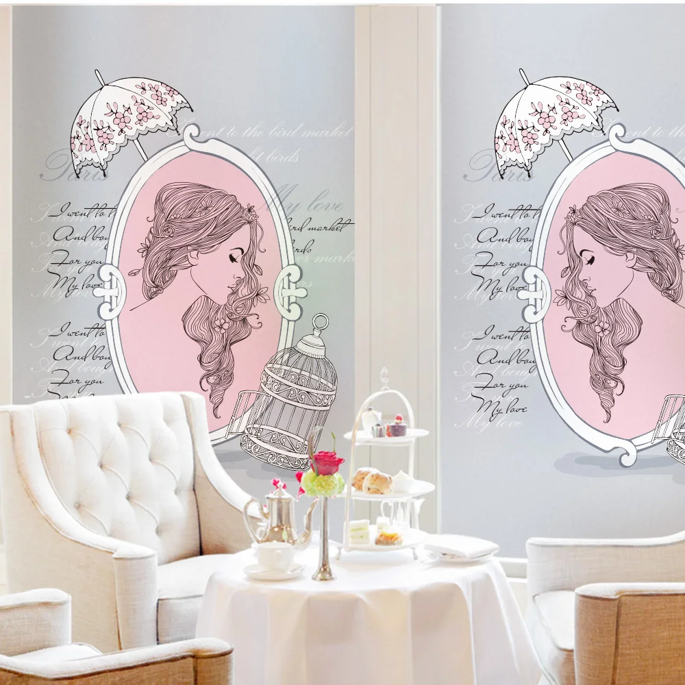 

Free Customized Stained Static Cling Window Film Frosted Privacy Glass Sticker Home Decor Digital print BLT1261 Minimalism
