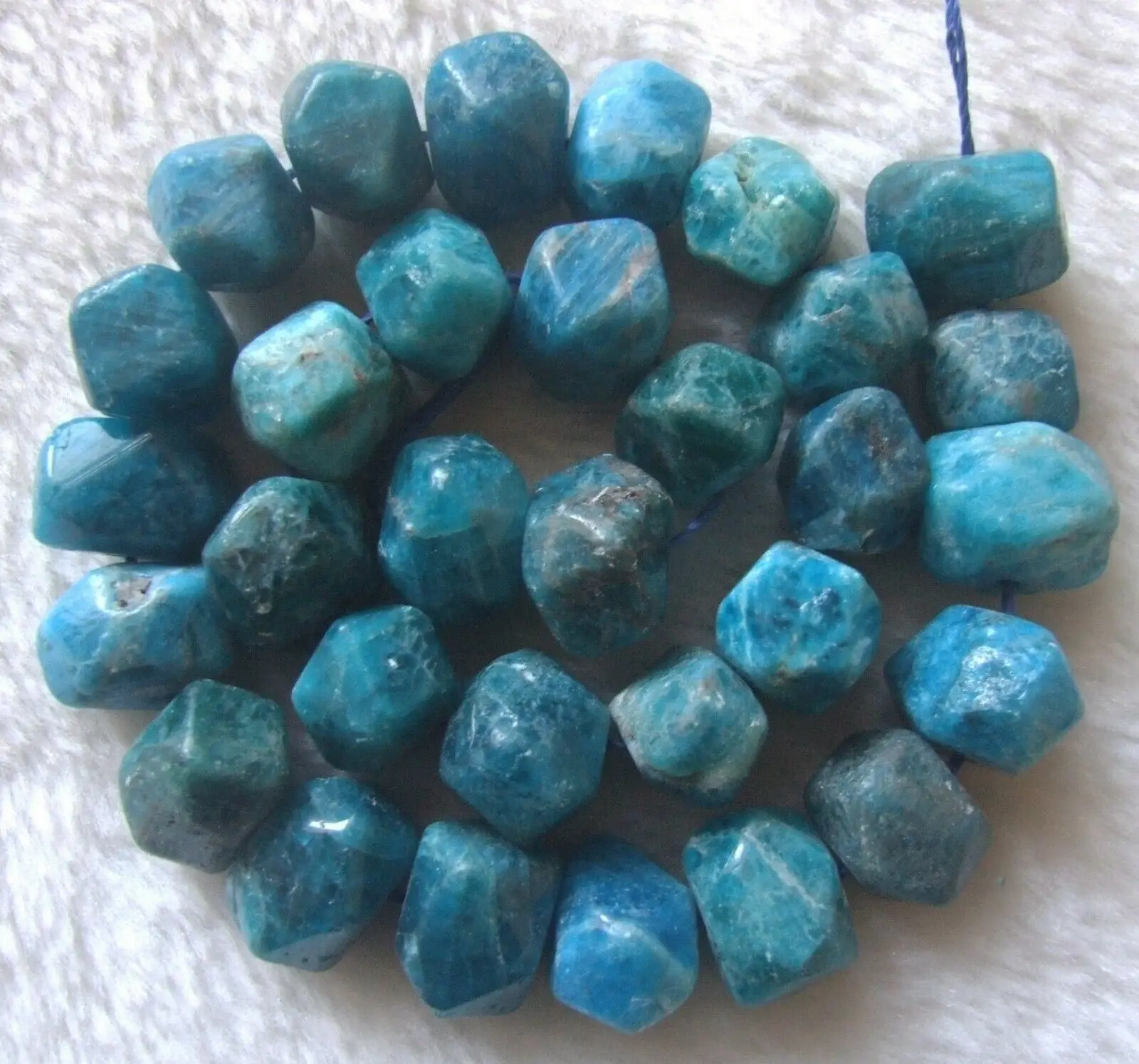 

12x15mm Natural Blue Apatite Nugget Loose Beads 15.5Inch