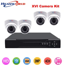 Heanworld 1080 P Full HD 4CH комплект системы видеонаблюдения камера внутреннего слежения видео безопасности купольная Сеть IP камера комплект для видеонаблюдения DVR