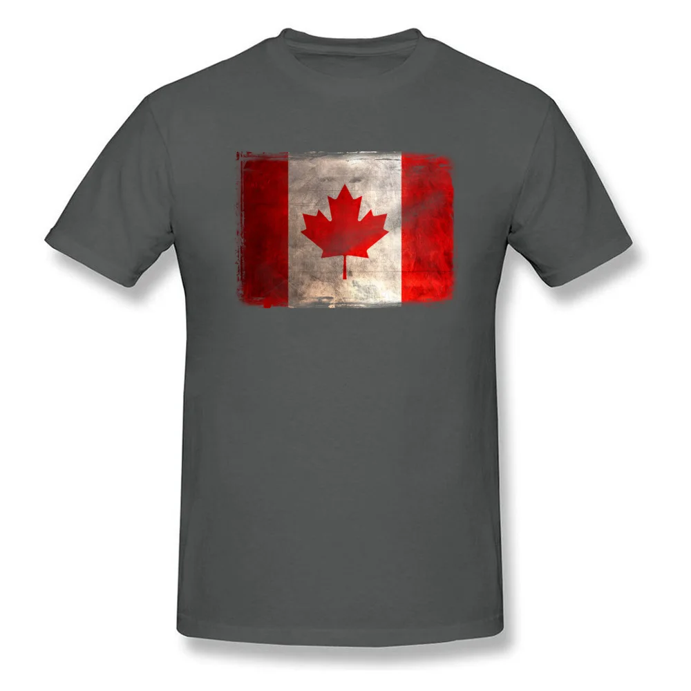 Distressed vintage Canada Flag Short Sleeve Tops Shirt Round Neck 100% Cotton Male T-Shirt Customized Sweatshirts Graphic Distressed vintage Canada Flag carbon