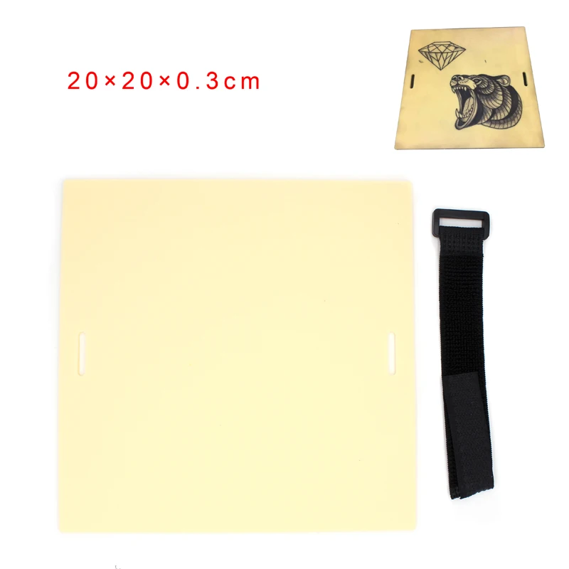 

Pro 2pcs Thick Tattoo Practice Skin 200*200*3MM And Arm Strap For Tattoo Kit Wholesale