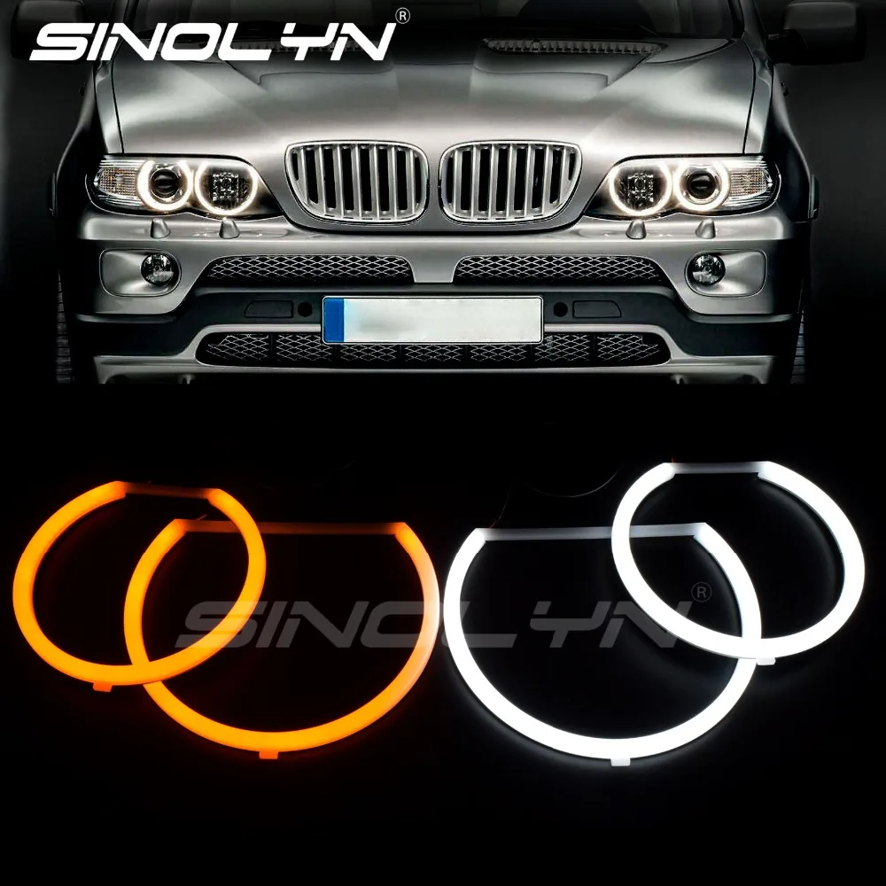 US $41.60 Sinolyn LED Angel Eyes For BMW E53 X5 Halogen Xenon Headlight Cotton Lights Halo Tuning Auto Car Lights Accessories Retrofit