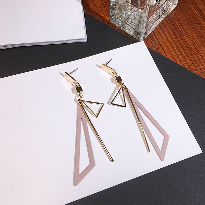 Triangle Tassel Drop Earrings