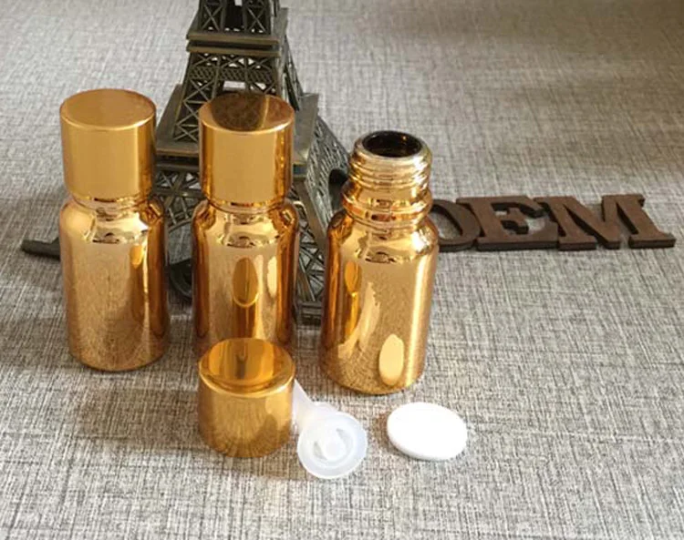 

50pieces/lot 10ml High temperature gold plated dropper bottle,dropper container,essentical oil bottle wholesale