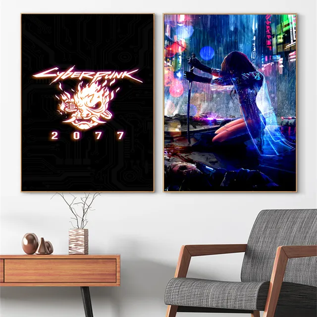 Cyberpunk 2077 Video Game Art Canvas Print Painting Modern Wall Picture