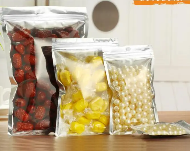 100 шт 14*9 см ZipLock пластиковый пакет с застежкой мешок упаковки еды алюминиевая