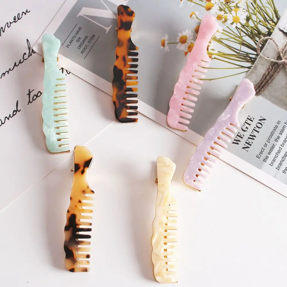 

1pc Punk Smooth Comb Shape Metal Hairpins Acetic Acid Gold Hair Clips for Girls Hair Accessories for Women Barrettes Bobby Pins