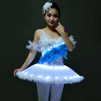 

2017 New Children's with Woman Ballet Costume Dance Dress with LED Display Fluorescent Luminous
