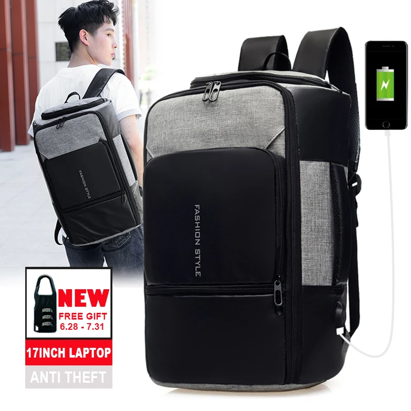 

17'' Anti Theft Laptop Backpack For Women Men Travel Business School Backpacks Bag With USB Charging 15.6 Inch Notebook Bagpack