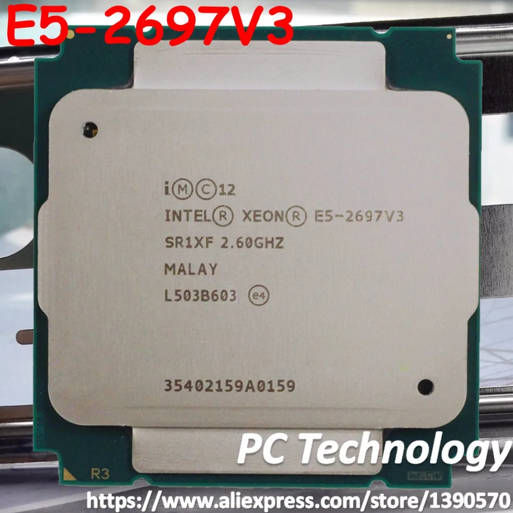 Процессор Intel Xeon официальная версия E5 2697V3 14-core 2,60 ГГц 35 Мб 22nm E5-2697V3 LGA2011-3 E5 2697 V3 Процессор E5-2697 V3