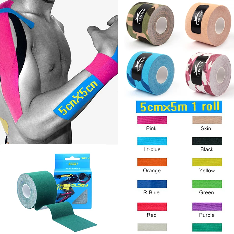 

Elastic Cotton Roll Adhesive Sport Injury Kinesio Muscle Tape Strain Protection Tapes First Aid Bandage Support Kinesiology Tape