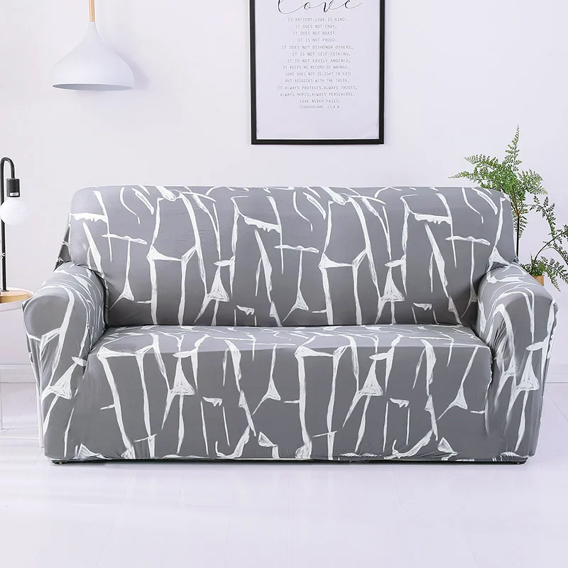 Чехлы из спандекса для диванов эластичный плотный Обёрточная бумага все включено я в форме диван Чехол стрейч чехлы для мебели 1/2/3/4 местный 1 шт - Цвет: Ash grey