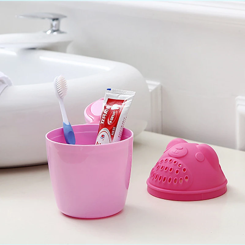 Baby Cartoon Bear Bathing Cup Detachable Newborn Washing Body Bath Shampoo Bathing Cup Baby Care Baby Mouthwash Spoon Baby Bath