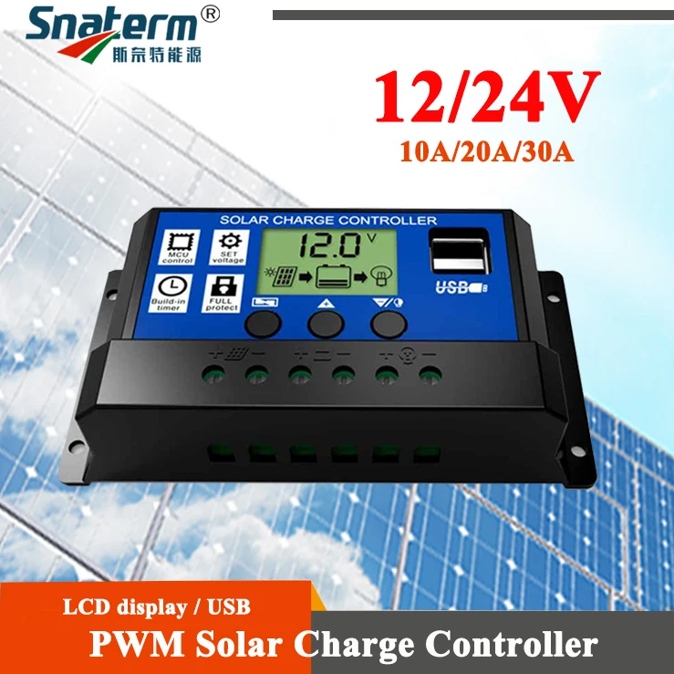 Бесплатная Доставка! 60A 50A 30A 20A 10A DC 12V 24V режимы Auto PWM солнечное PV зарядное