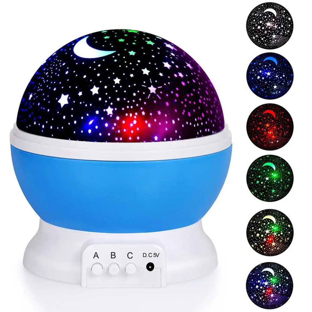 

Star Projector Moon Lamp Starry Sky Rotating Battery USB Bedroom Night Light Fashion