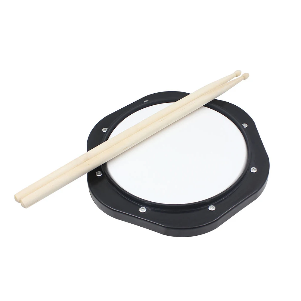 

XFDZ Black and White 10 inch Simulation Plastic Dumb Drum Practice Pad Set Great Elasticity