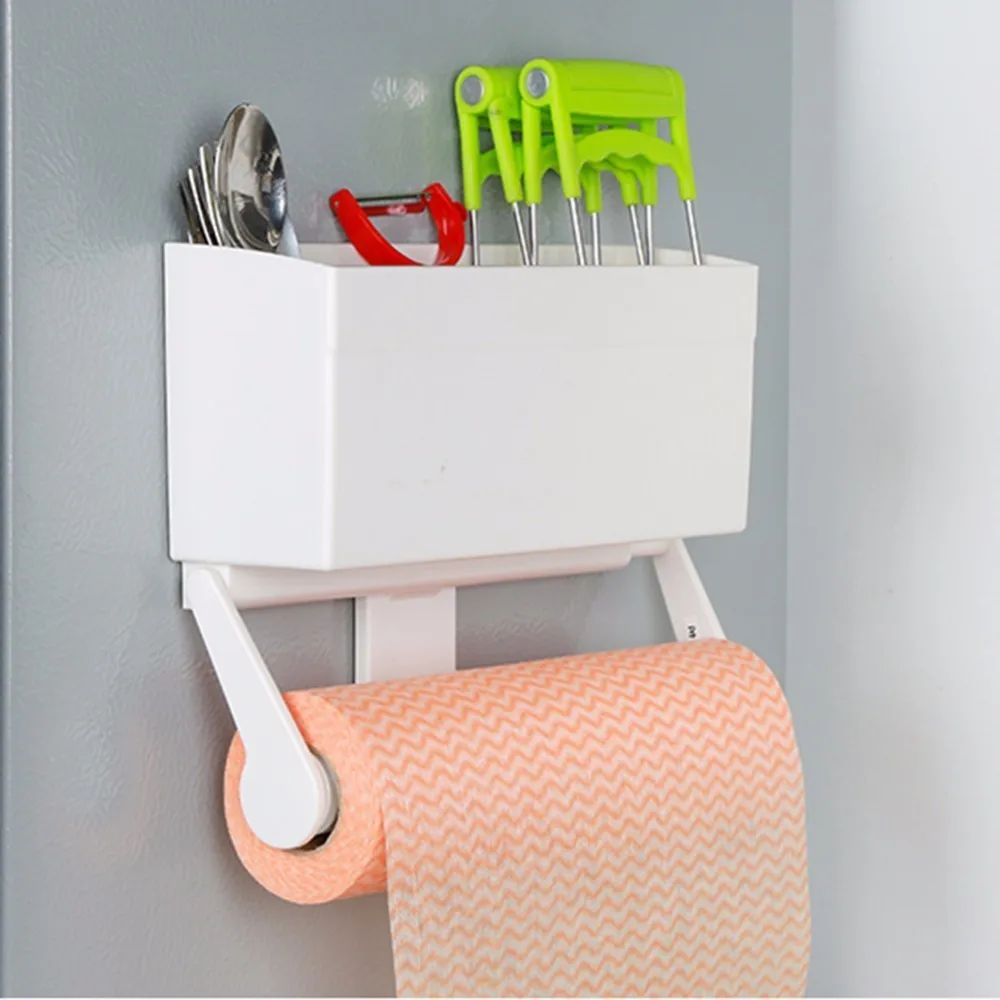 Kitchen Cling Film Storage Rack Shelf Plastic Wrap Cutting Device Sauce