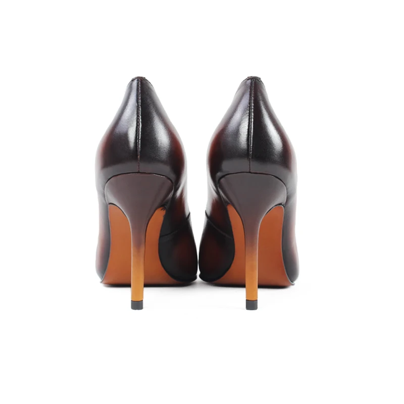 Vikeduo/; Роскошные модные вечерние модельные туфли ручной работы с острым носком; оригинальные женские туфли из натуральной кожи на тонком высоком каблуке