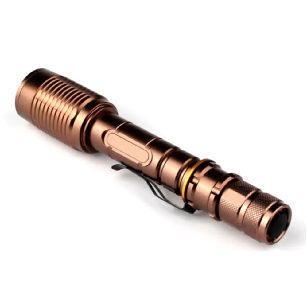 

Practical LED Flashlights Portable Lamp Bronze Tactical 5-mode 4000LM 18650 Zoomable XML T6 LED Flashlight Torch
