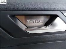 Stainless steel 4pcs lot Car stickers Inner door bowl sticker Door bowl protection sequins for Volkswagen