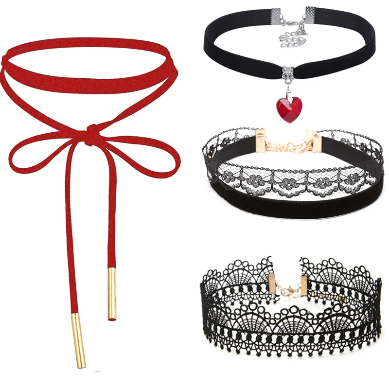 New Arrival Fashion Style Women Chokers Red Shoelace Long Choker