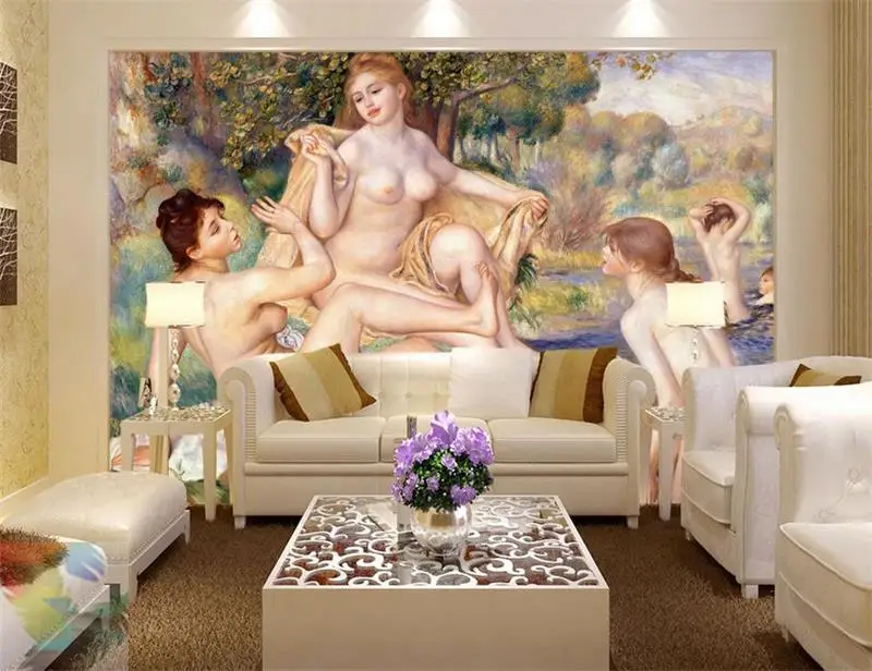 

3d wallpaper custom photo non-woven mural wall sticker Bathing Woman under the sun painting 3d wall room murals wallpaper