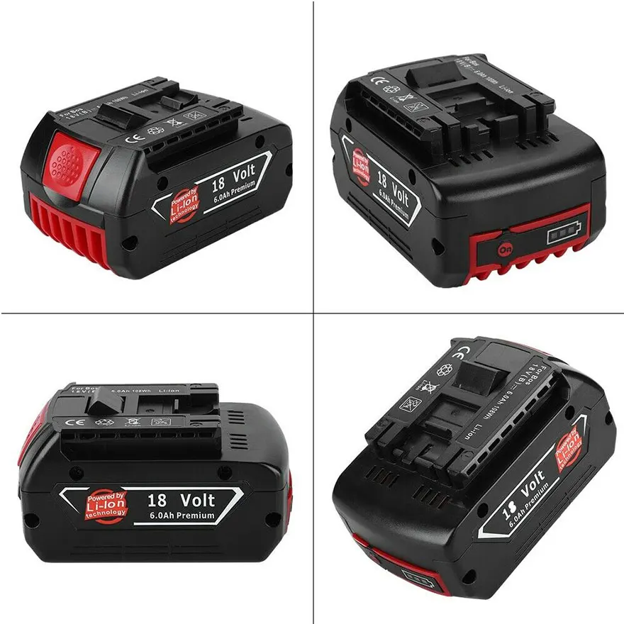 Backup Battery For Bosch 3.0Ah-6Ah 18V 6000mAh Power Tools Battery Lithium Rechargeable Batteries Pack Cordless for Bosch Drill