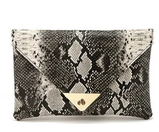 Luxy Moon, Модный женский клатч со змеиным узором, сумочка-конверт, вечерняя сумочка-клатч, с цветами, элегантная сумка-мессенджер из искусственной кожи - Цвет: Black