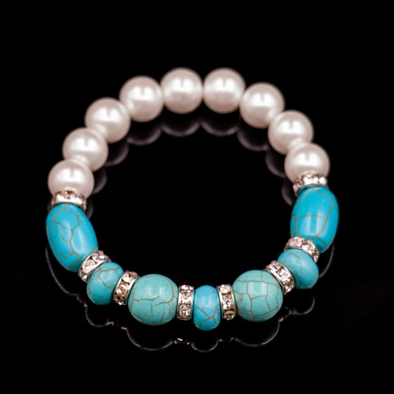 2017 women bracelet simulated pearl and simulated bracelet font b fashion b font bohemia crystal seaside