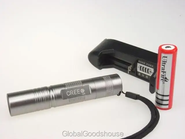 50 компл./лот S5 CREE Q5 фонарик мини факел дальний выстрел(CREE лампочка+ алюминий чашки)+ 18650+ Зарядное устройство