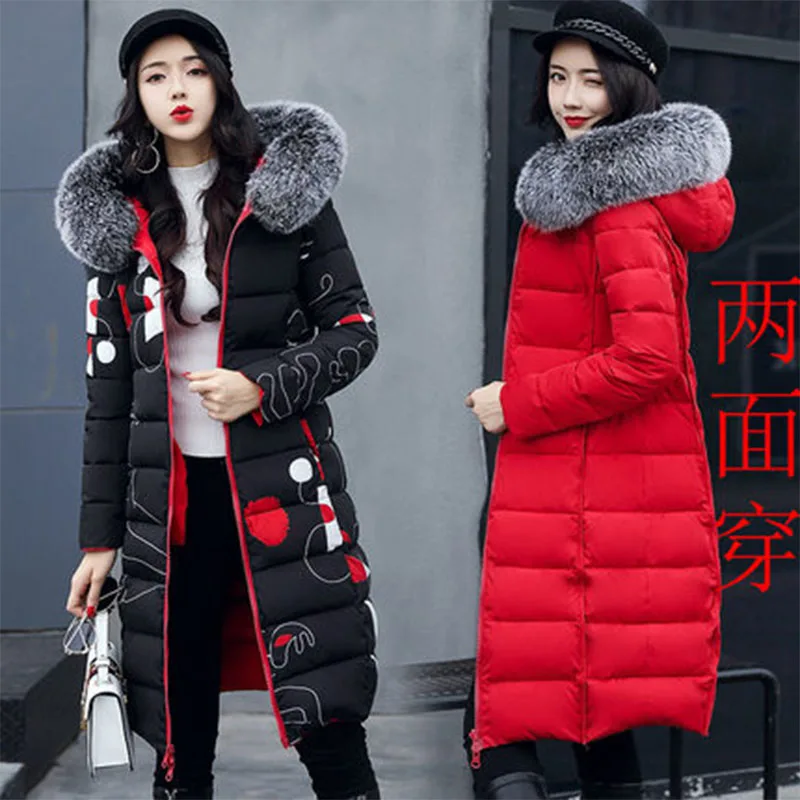 

2019 Winter 2018 Women Jumper Overalls Parka Mujer Doudoune Femme Hiver Long Winter Coat Women Doudoune Femme Wear On Both Sides