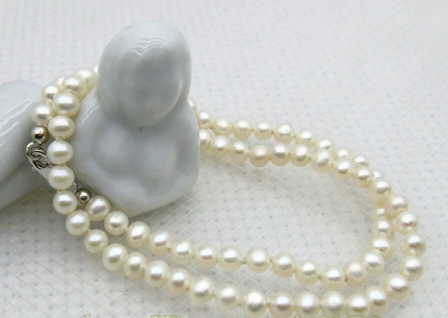 

FREE SHIPPING>>@> fast Lovely Little Baby Girl Jewelry Gift Genuine AAA Pearl Necklace 17" 925 Silver NEW