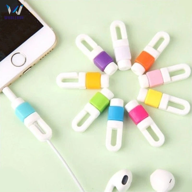 500PCS LOT Earphone Cable Protector Organizer Headphone Cord Protector Protective Sleeves Cable Winder Cover for IPhone 8 7 6