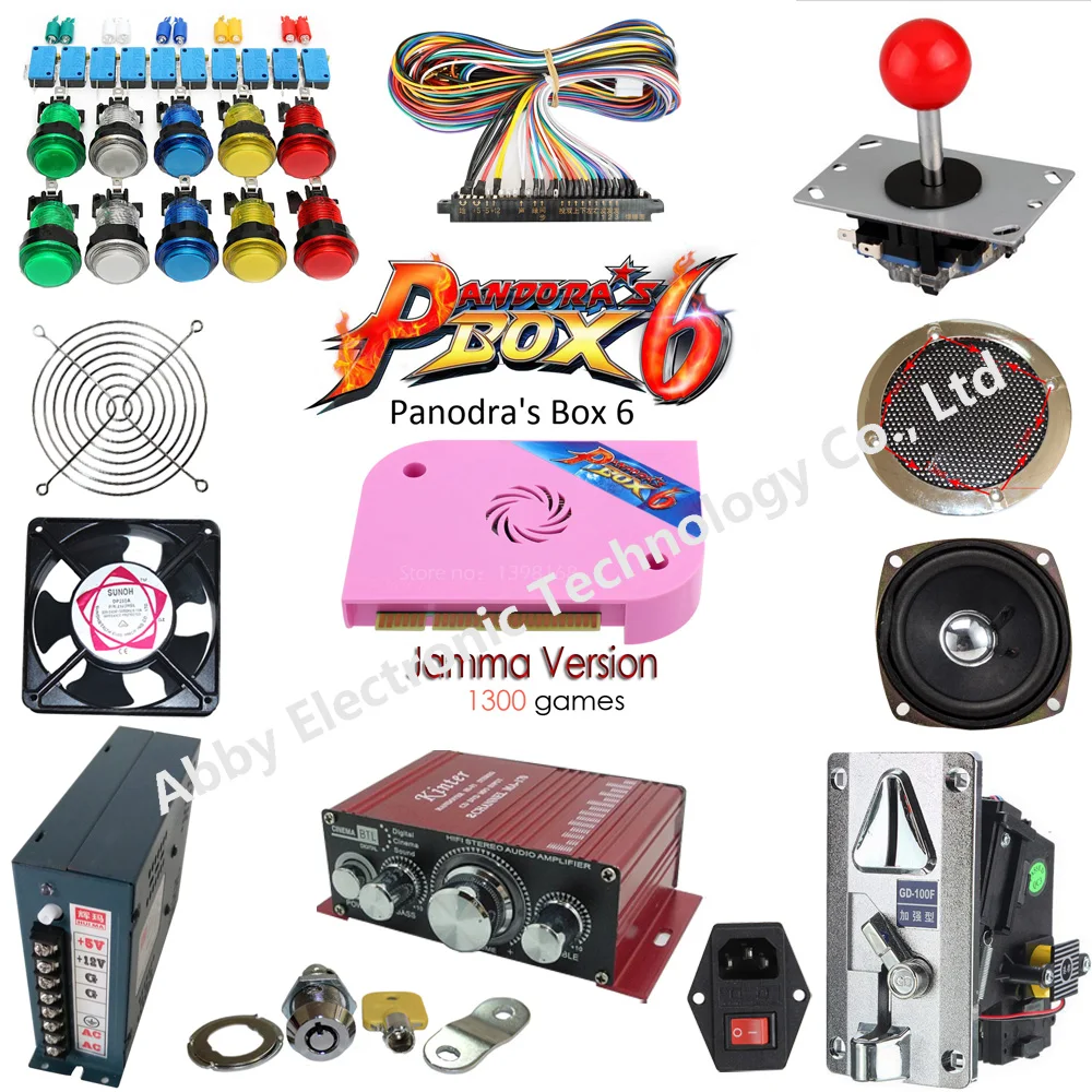

made in china Arcade kit With Joystick Pushbutton Micro switch button Pandora Box 6 Game PCB to Build Up Arcade Machine