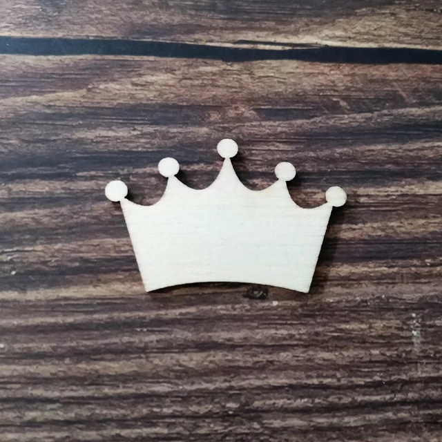 50pcs 5x3.3cm Unfinished Wood Shape Crown Laser Cutout Wooden Craft Shapes  for Decoration Decoupage Embellishment - AliExpress