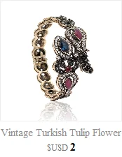 Новое поступление, Женский турецкий браслет с цветами, ретро золотой цвет, винтажные браслеты из смолы, манжета, арабские ювелирные изделия, Pulseiras Feminino