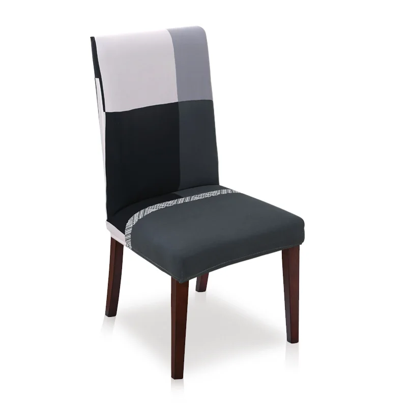 Современный съемный эластичный Чехол для стула из спандекса, моющийся защитный чехол для стула, контрастный дизайн CHC010