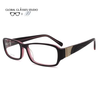 

Women's Leisure Acetate Glasses Frame Eyeglasses Reading Myopia Prescription Lens 1.56 Index LADY-Y3 C56