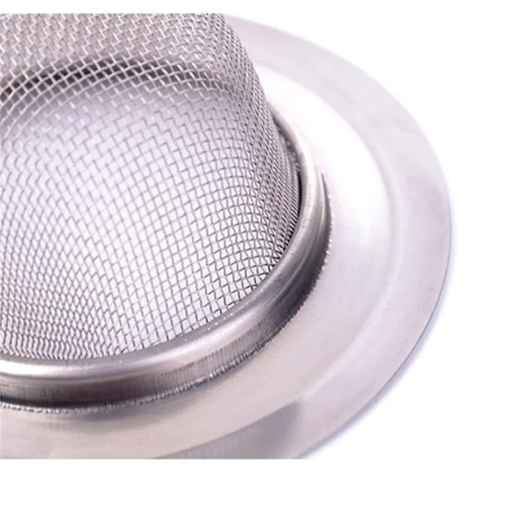 New Home Kitchen silver Sink Drain Strainer Stainless Steel Mesh Basket